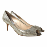 Gold Peep Toe Heels