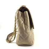 Nude Quilted Leather Shoulder Bag
