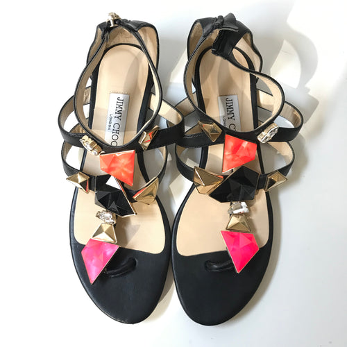 Black Sandals with Stones