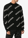 Unisex All Over Logo Sweater Black