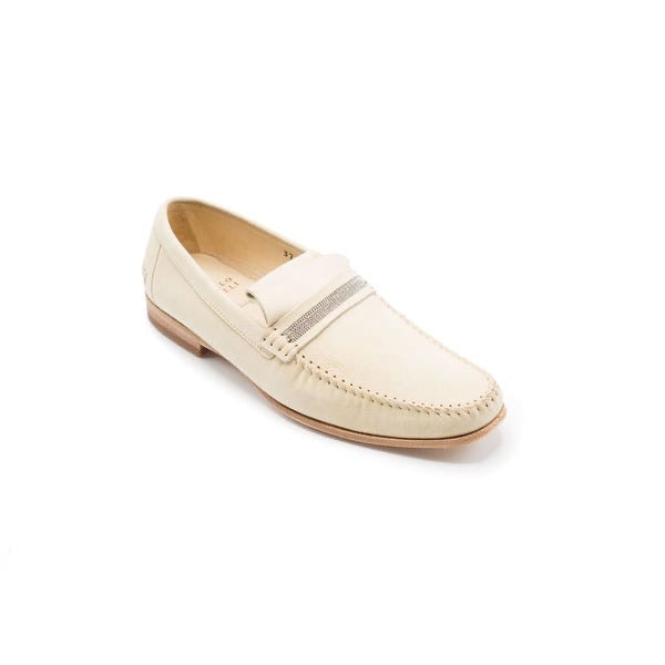 Cream Suede Loafers