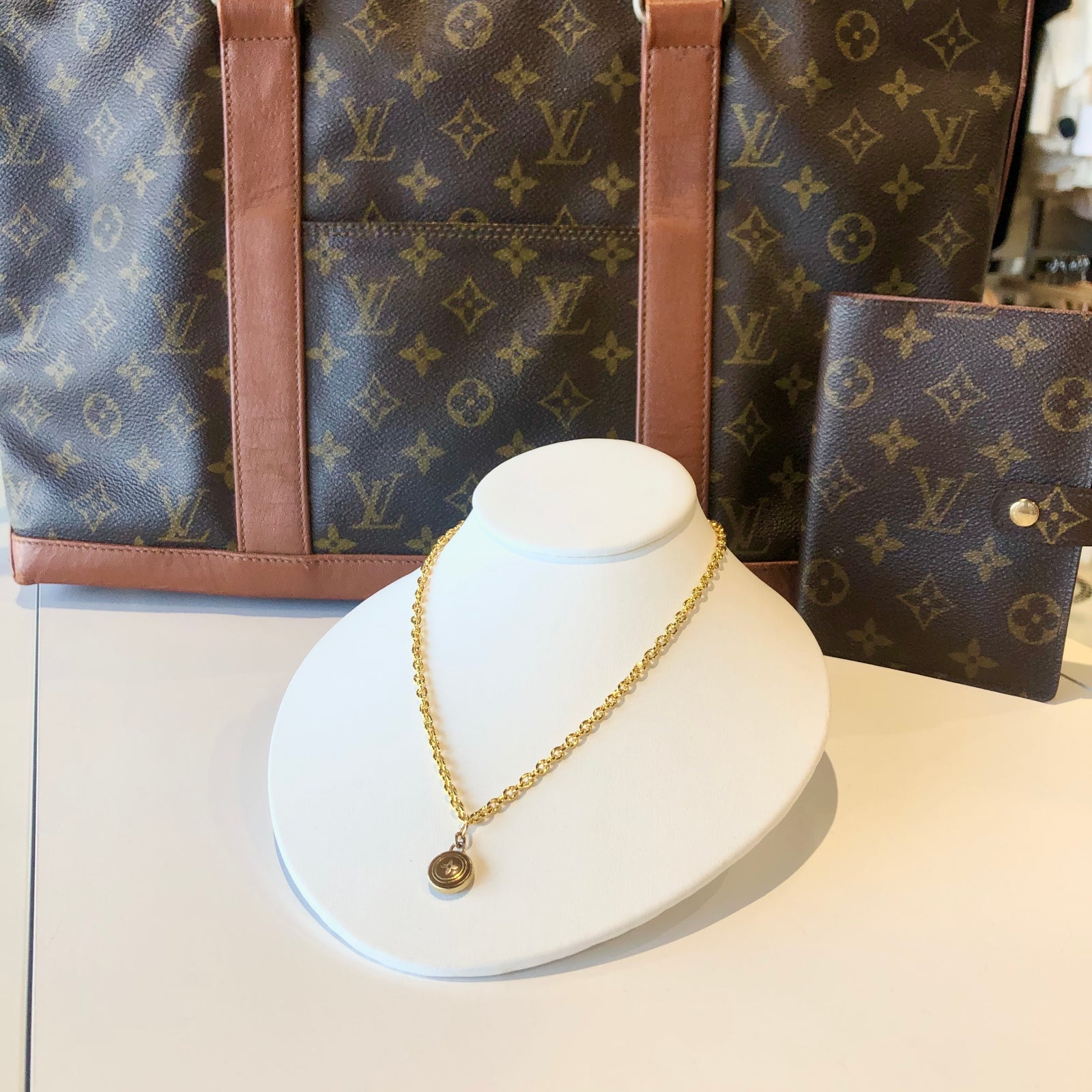 Repurposed Louis Vuitton Pendant Necklace 1