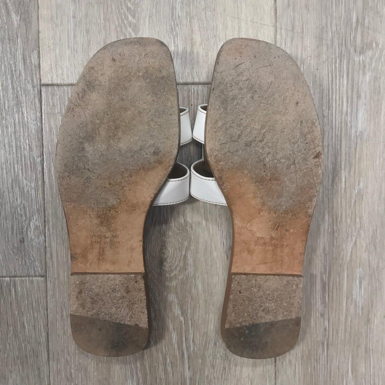 Oran Sandals - Blanc Piqures Havane