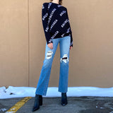 Unisex All Over Logo Sweater Black