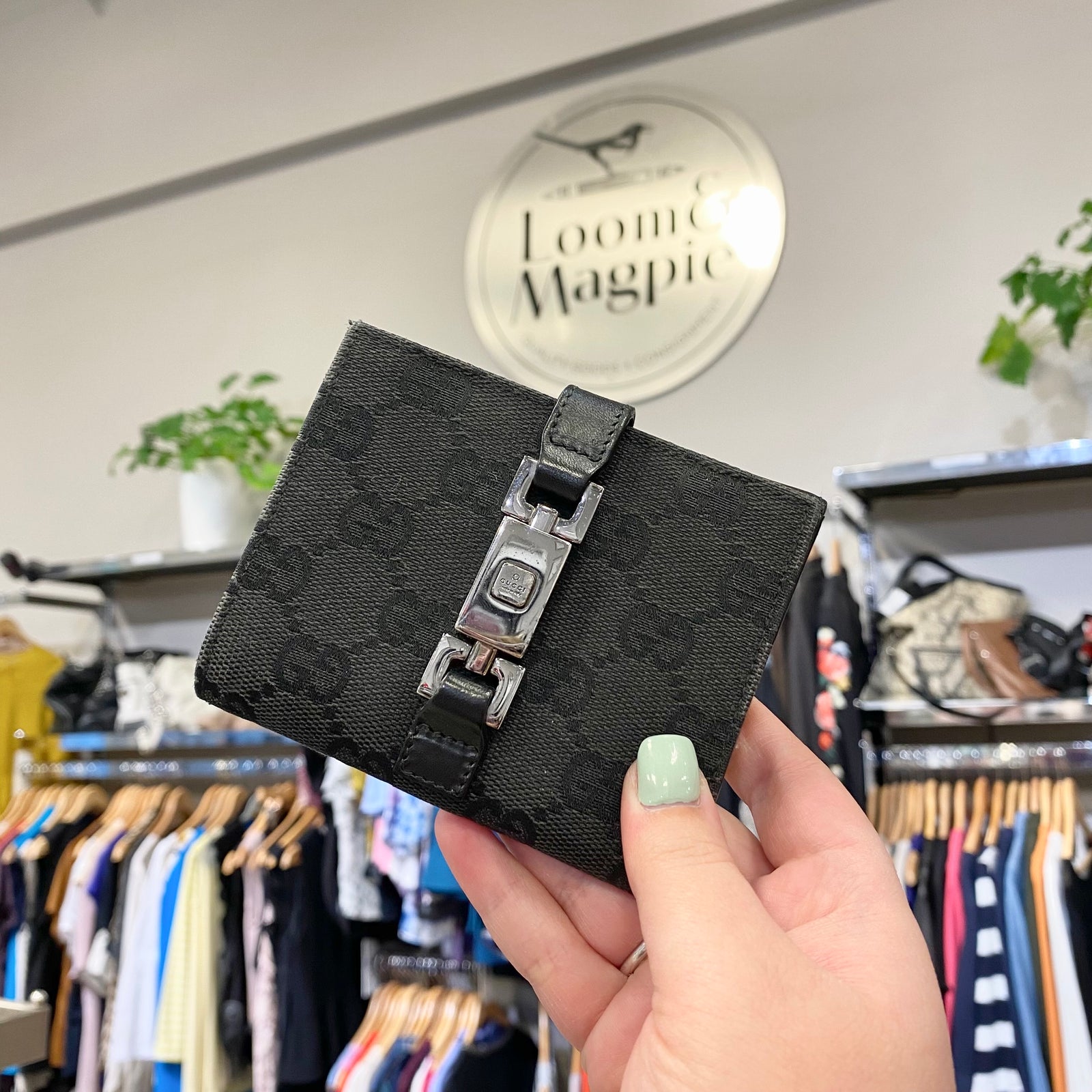 Monogram Piston Lock Compact Wallet