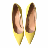 Suede Neon Yellow Heels 9