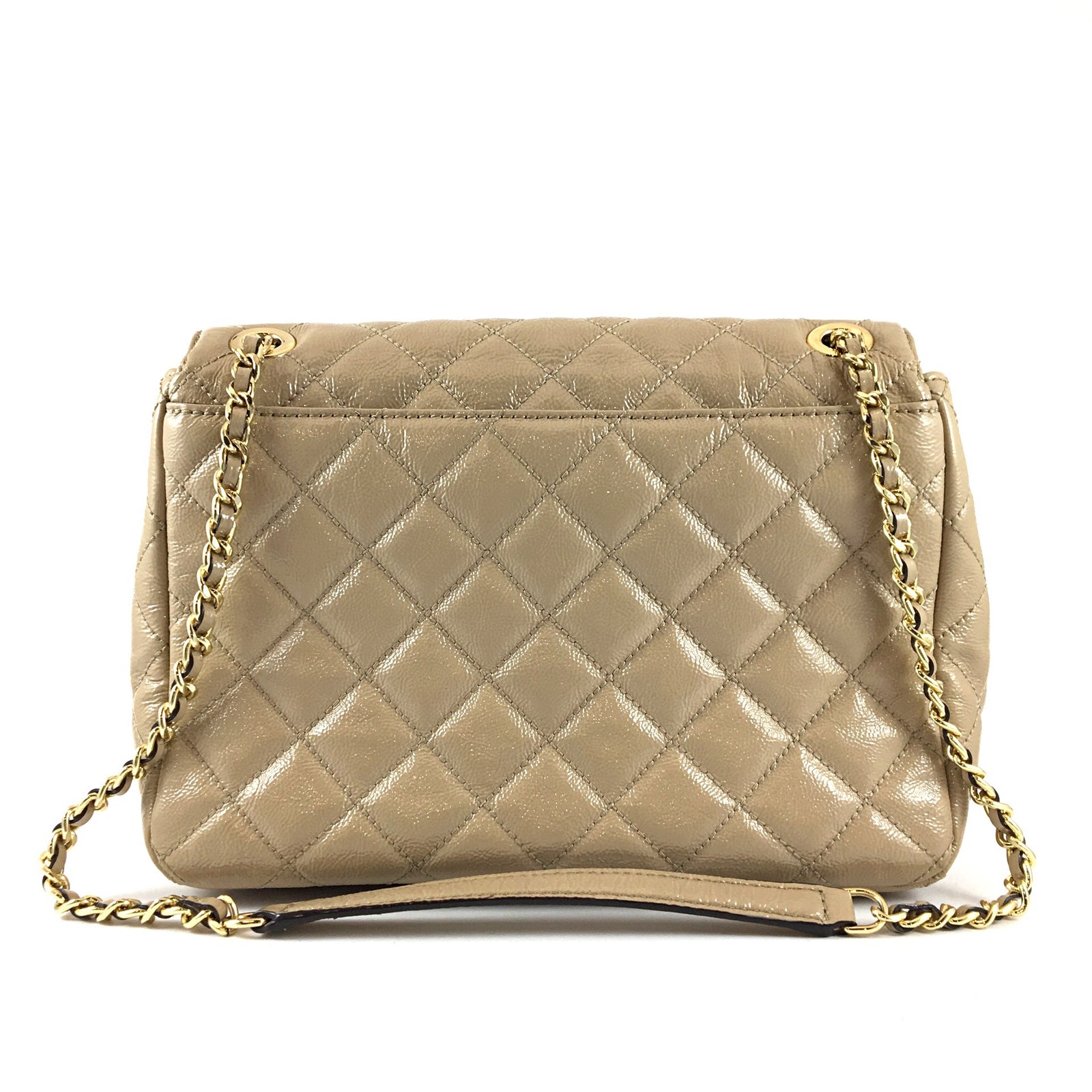 Nude Quilted Leather Shoulder Bag