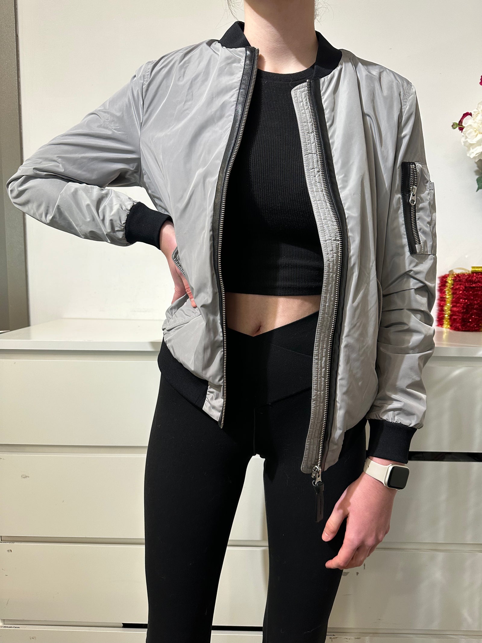 Silver Bomber Jacket