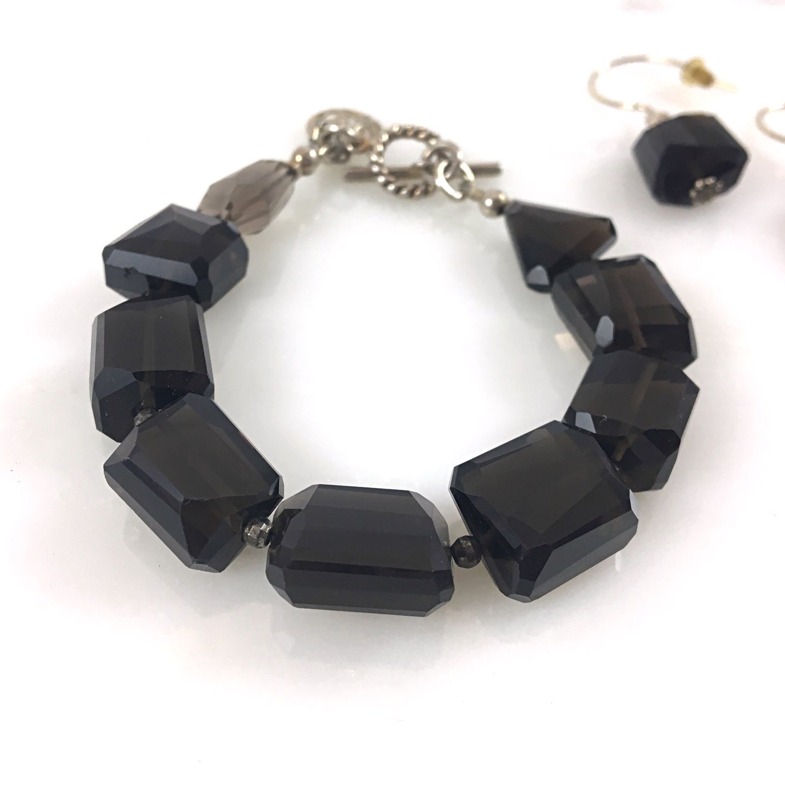 Dark Crystal Set Earrings & Bracelet