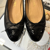 Lambskin Patent Cap Toe CC Ballerina Flats