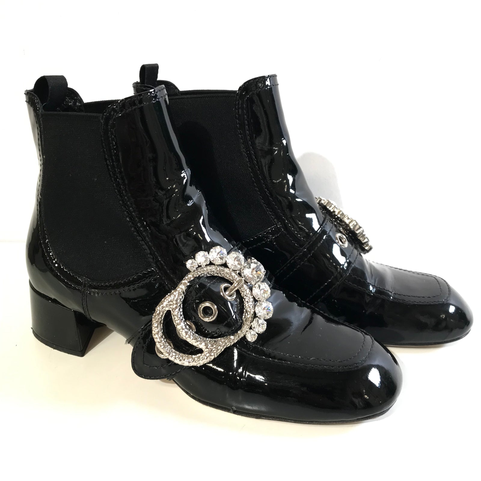 Patent Embellished Boots