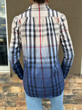 Gradient Plaid Button Up