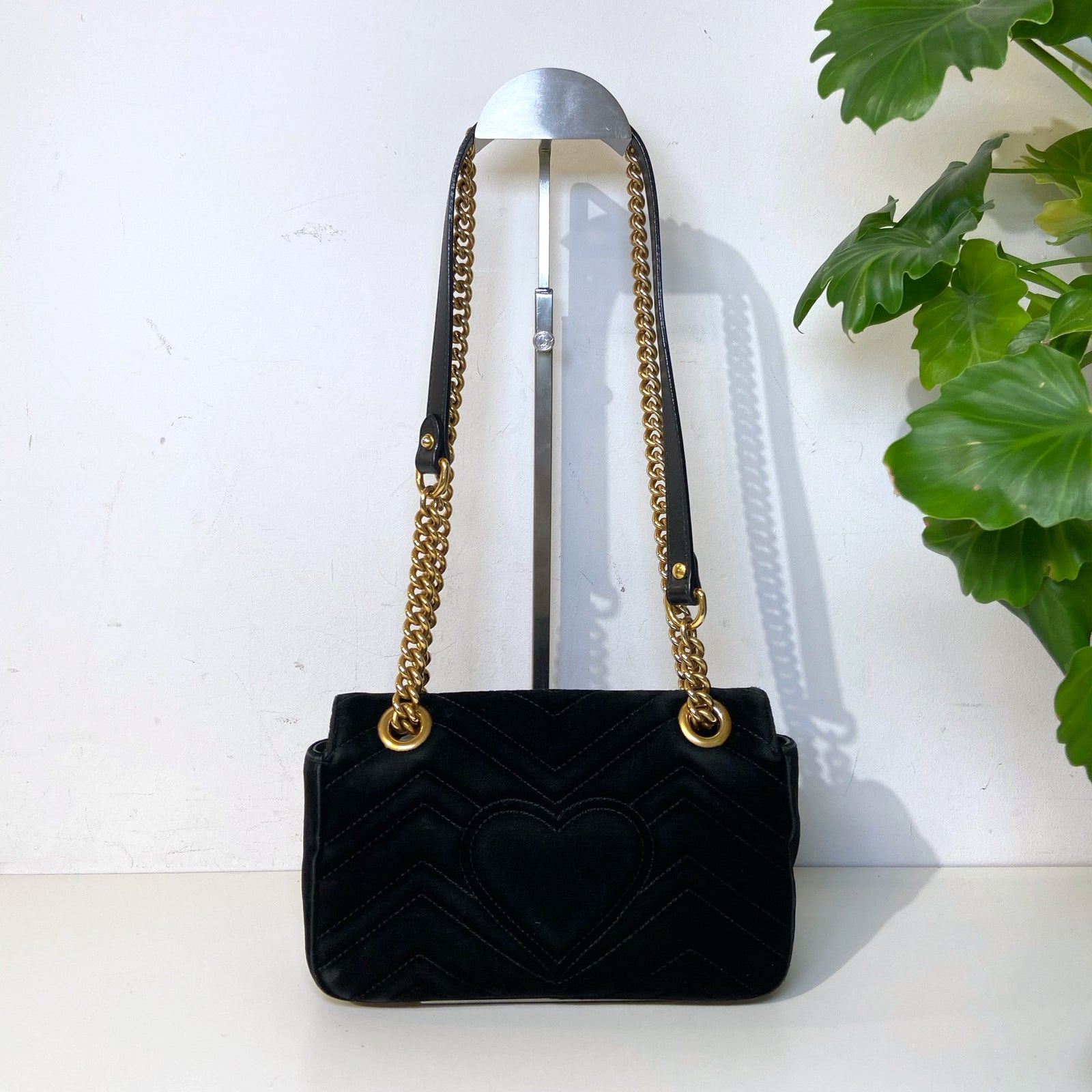 Velvet Matelasse Mini GG Marmont Shoulder Bag