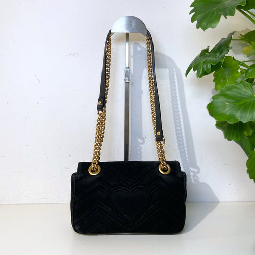 Velvet Matelasse Mini GG Marmont Shoulder Bag