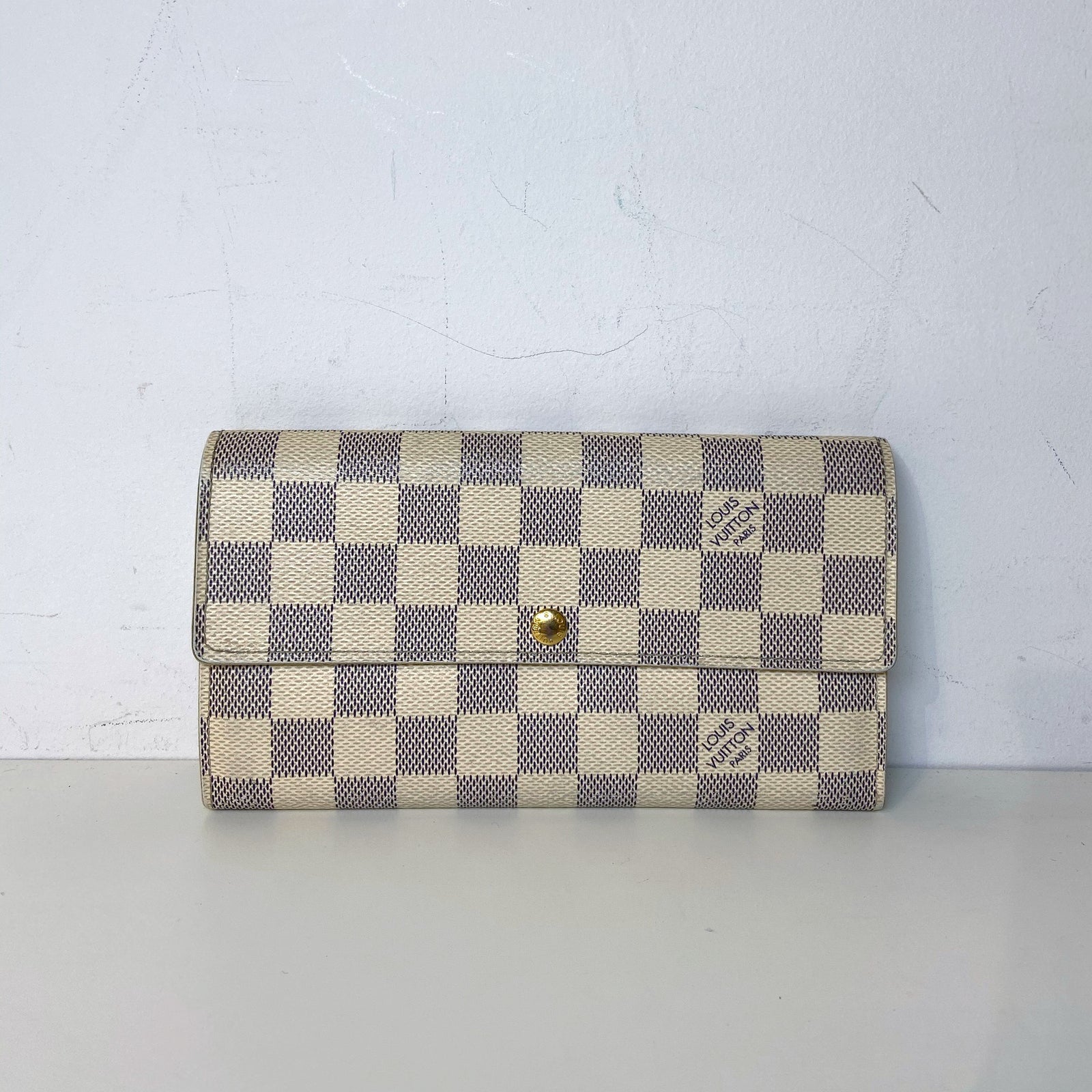 Louis Vuitton Vintage - Damier Azur Sarah Wallet - White Ivory