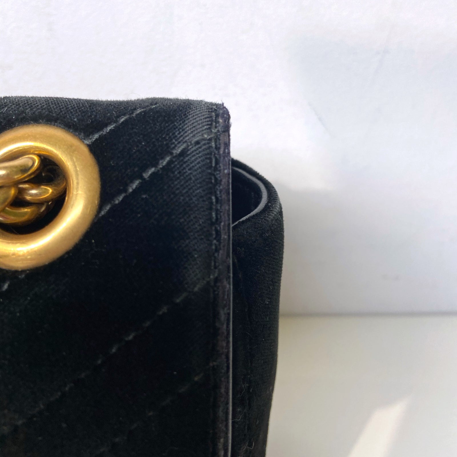 Velvet Matelasse Mini GG Marmont Shoulder Bag