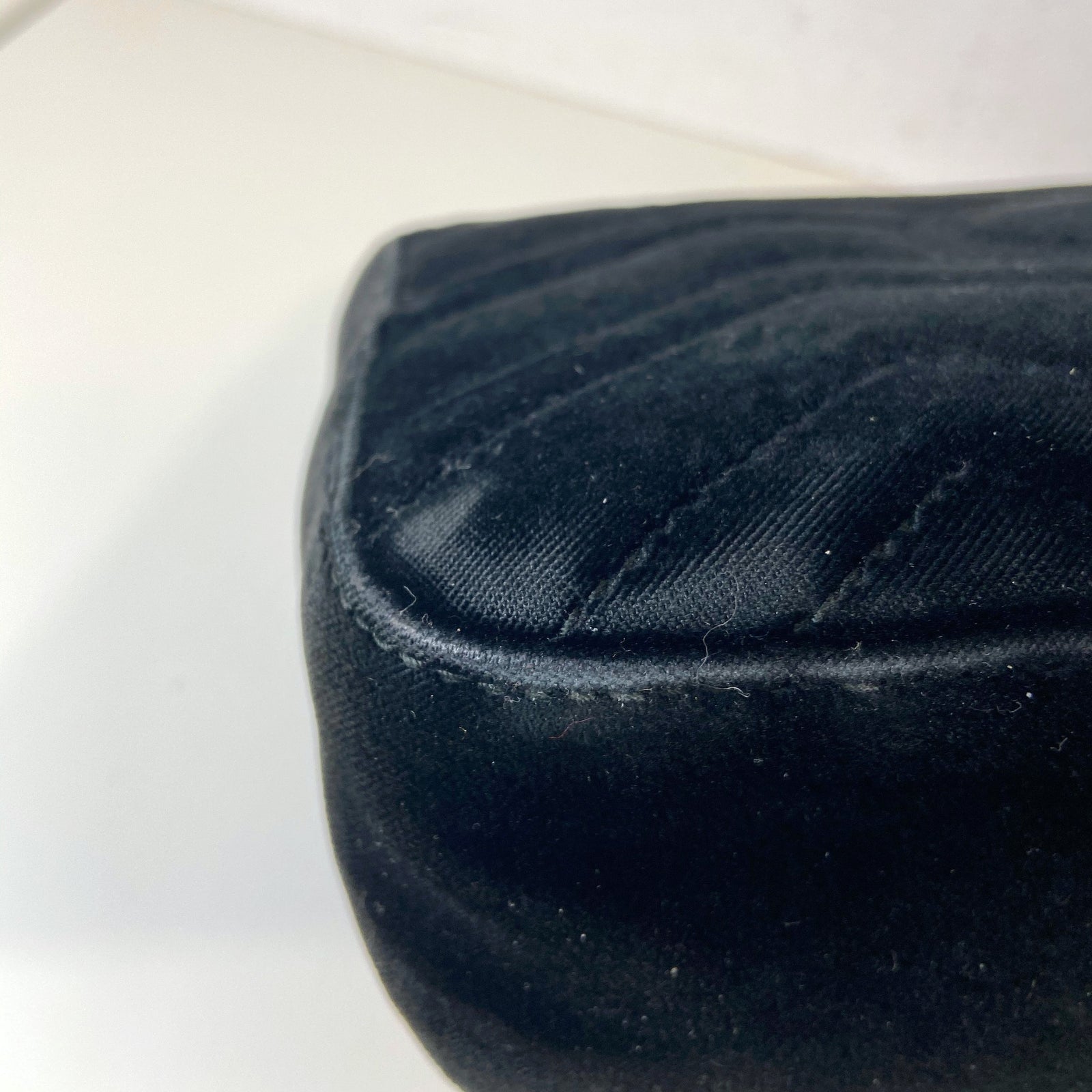 Velvet Matelasse Mini GG Marmont Shoulder Bag