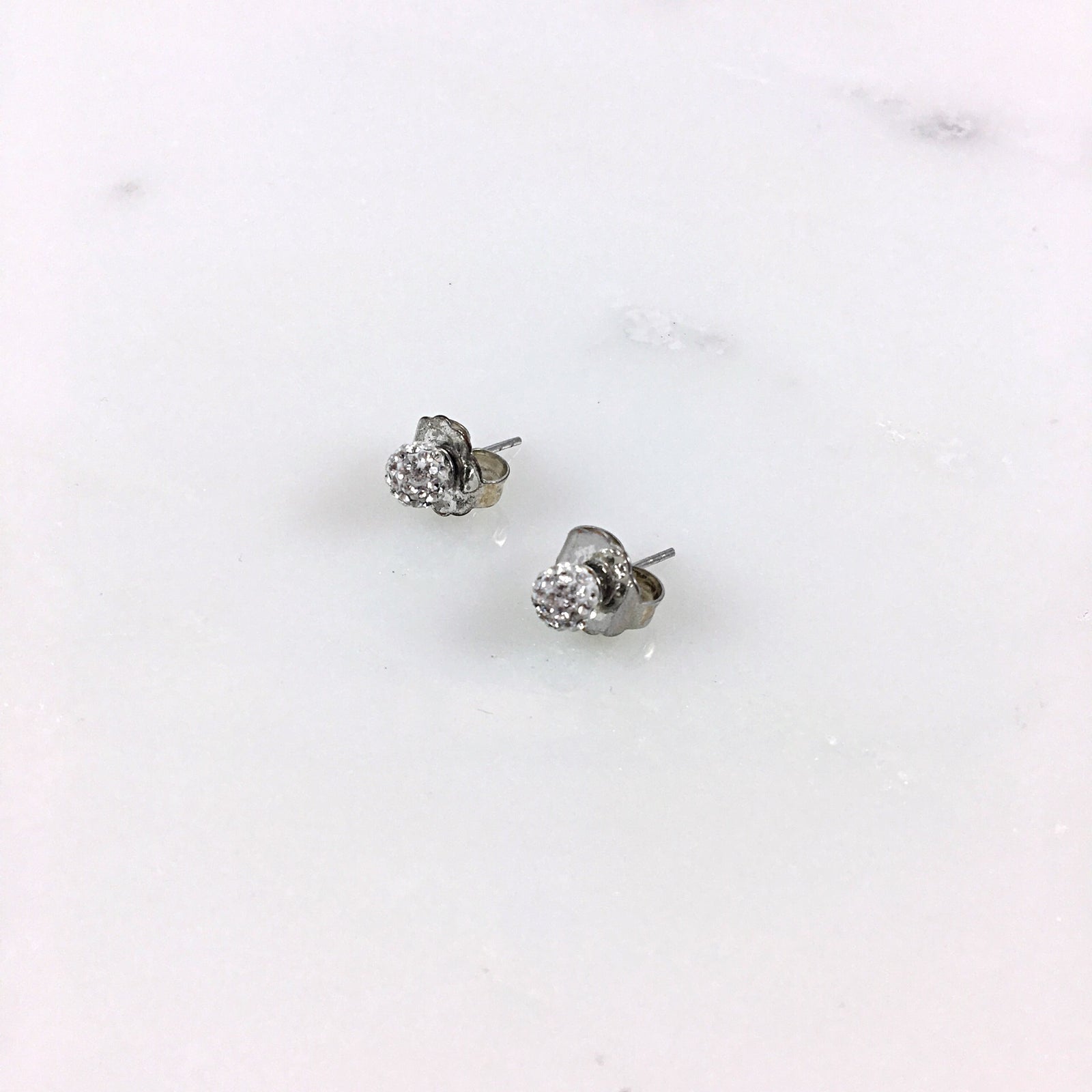 6mm White Stud Earrings