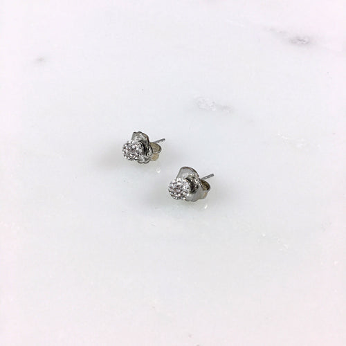 6mm White Stud Earrings