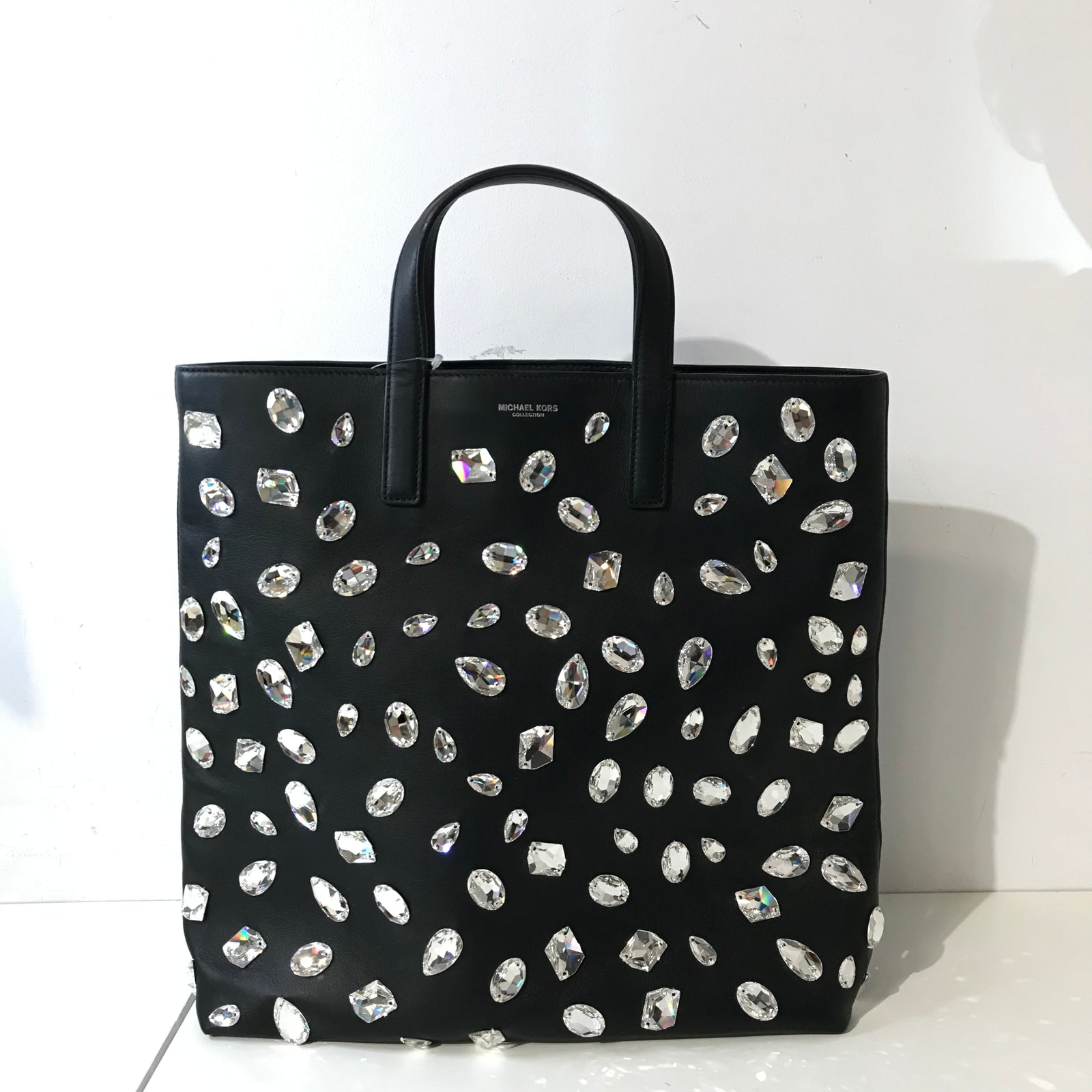 Large Carolyn Crystal Leather Tote