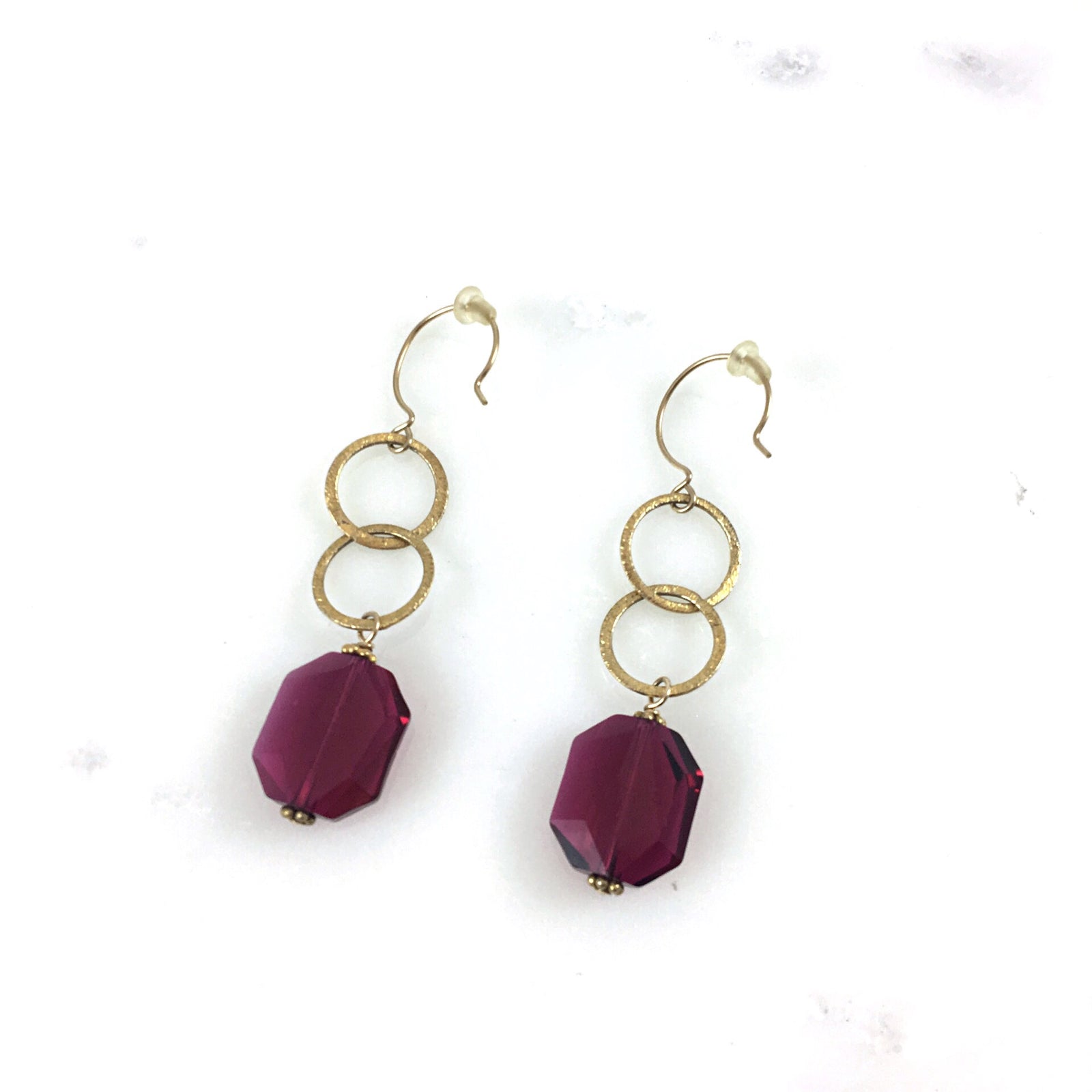 Red Crystal Drop Earrings