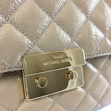 Nude Quilted Leather Shoulder Bag