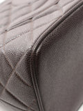 Quilted Caviar Medallion Tote Dark Brown