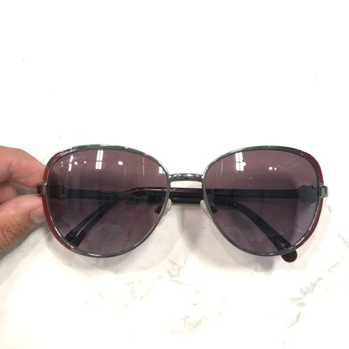 Burgundy Metal Frame Camellia Sunglasses