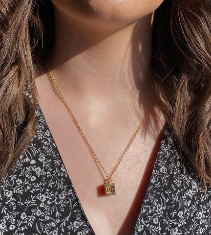 Repurposed Louis Vuitton Heart Pendant Necklace