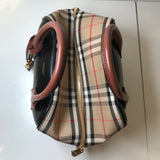 Calfskin Check Cube Bowling Bag