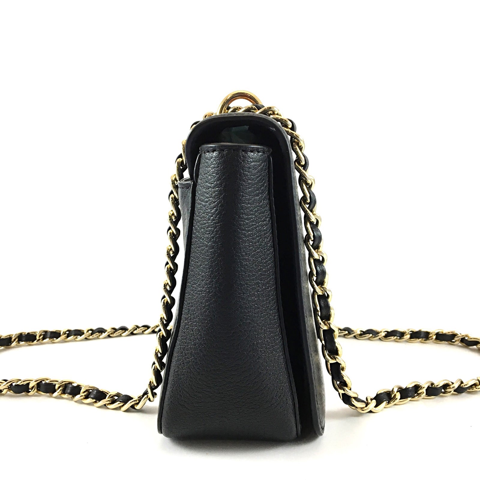 Black Flap Bag Gold Chain Strap