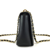 Black Flap Bag Gold Chain Strap