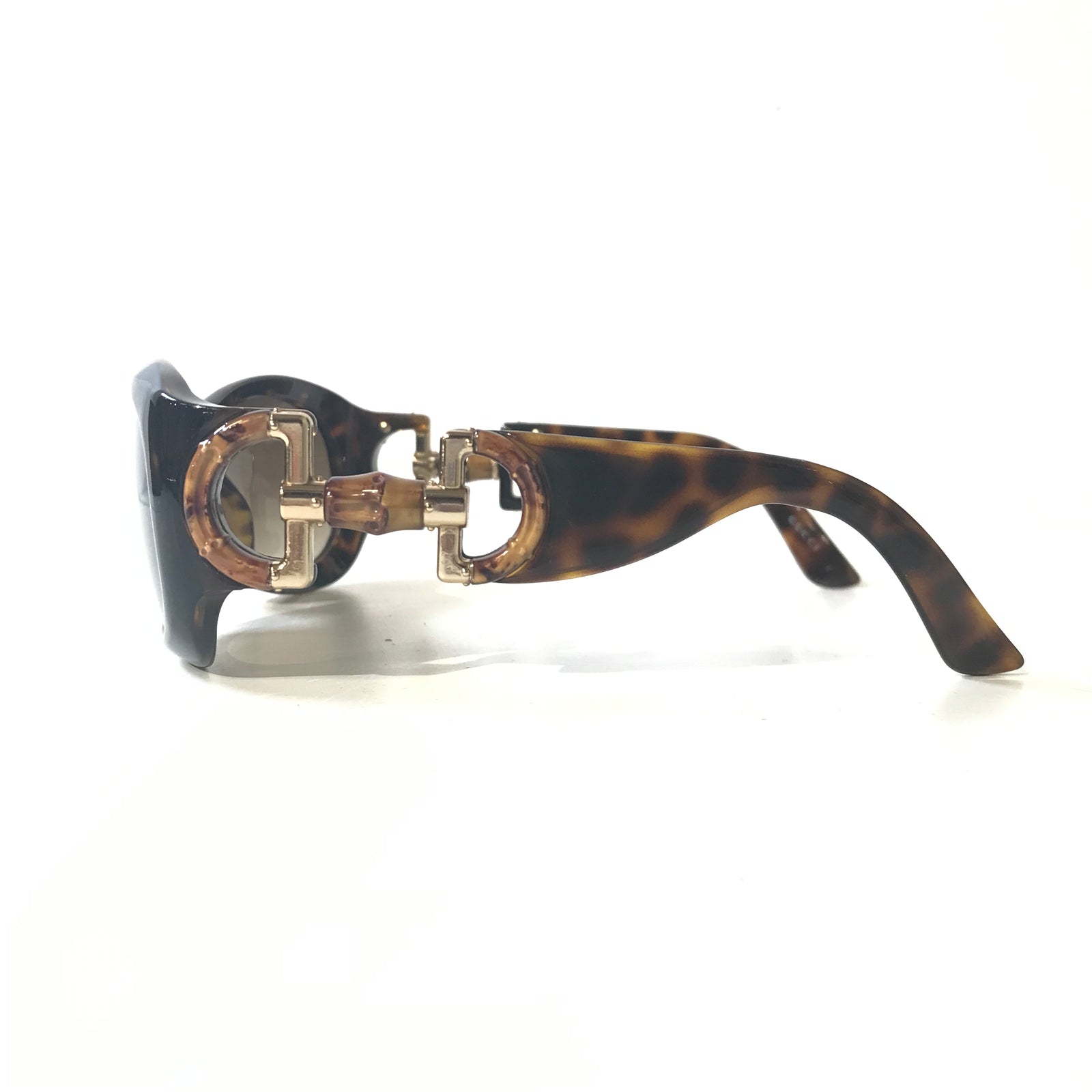 Rectangle Horsebit Bamboo Sunglasses