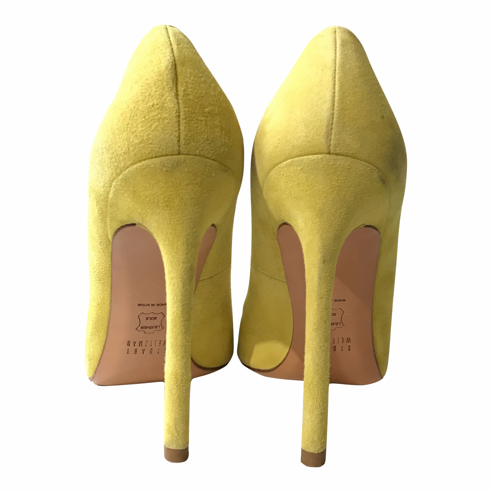 Suede Neon Yellow Heels 9 Loom Magpie Boutique