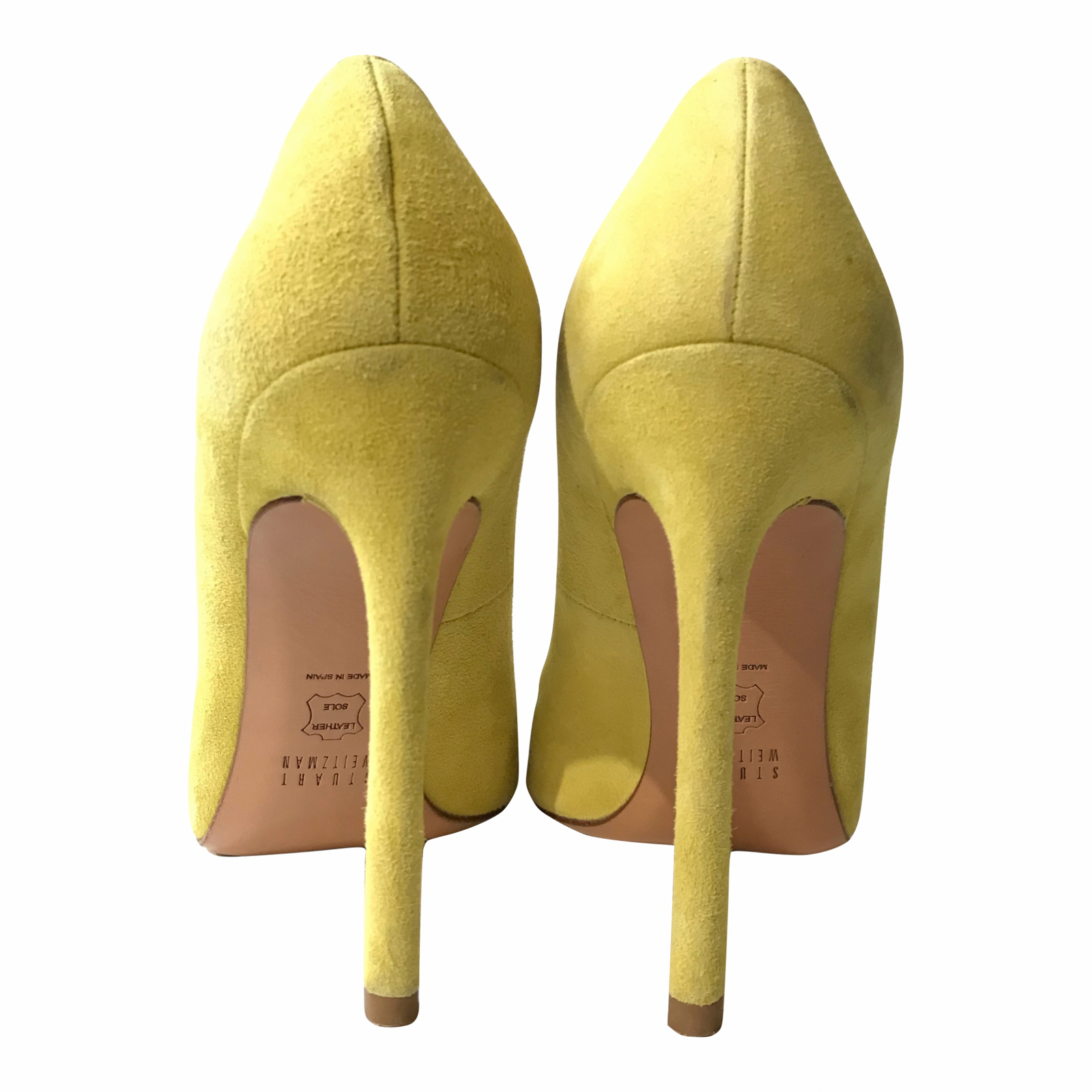 Suede Neon Yellow Heels 9