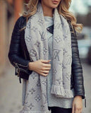 Wool Silk Logomania Scarf Verone