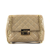 Nude Quilted Leather Shoulder Bag