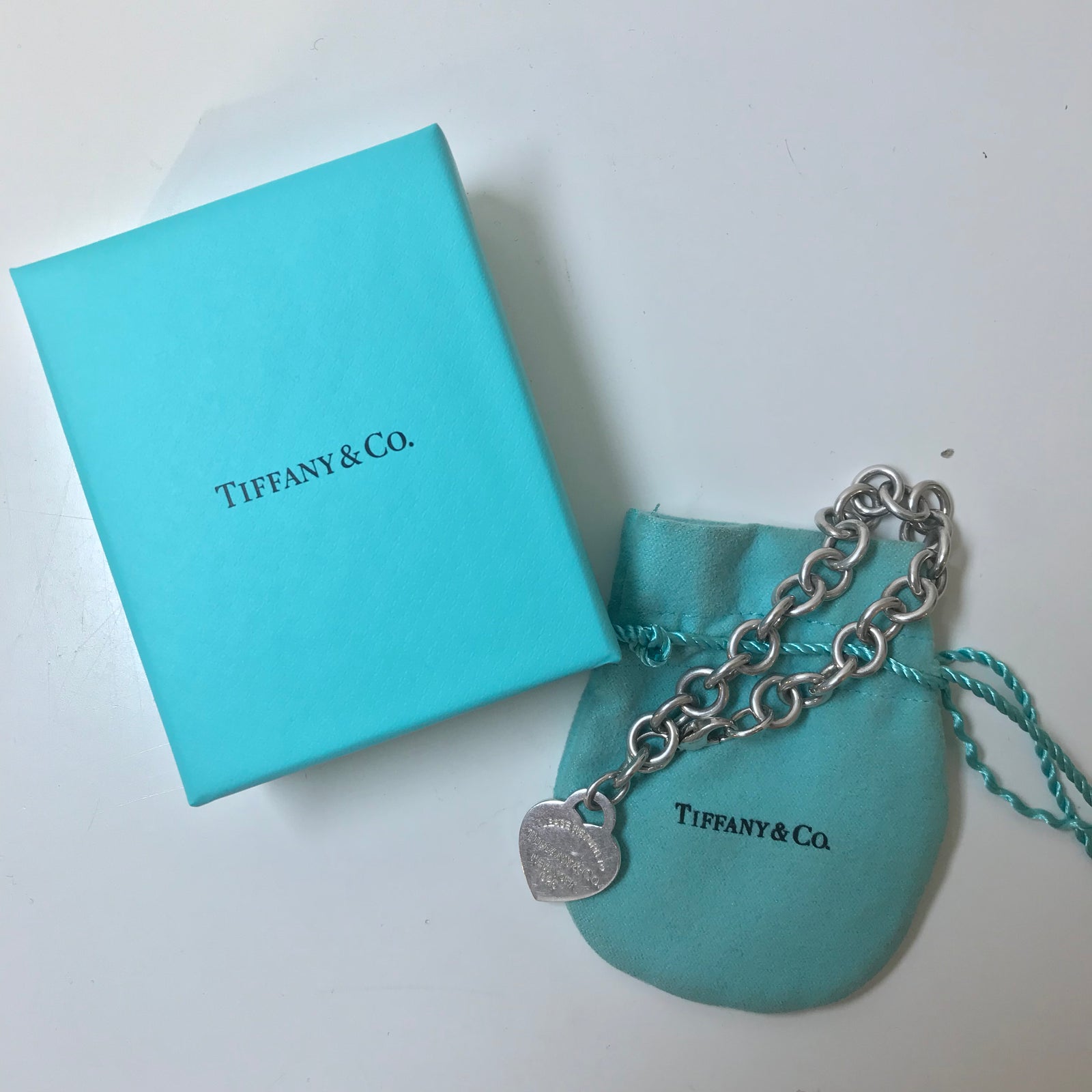 Heart tag charm and 2025 chain tiffany