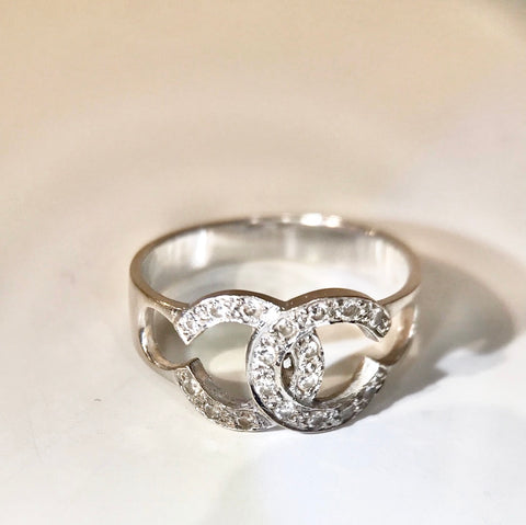 Genuine Garnet/Diamond Ring