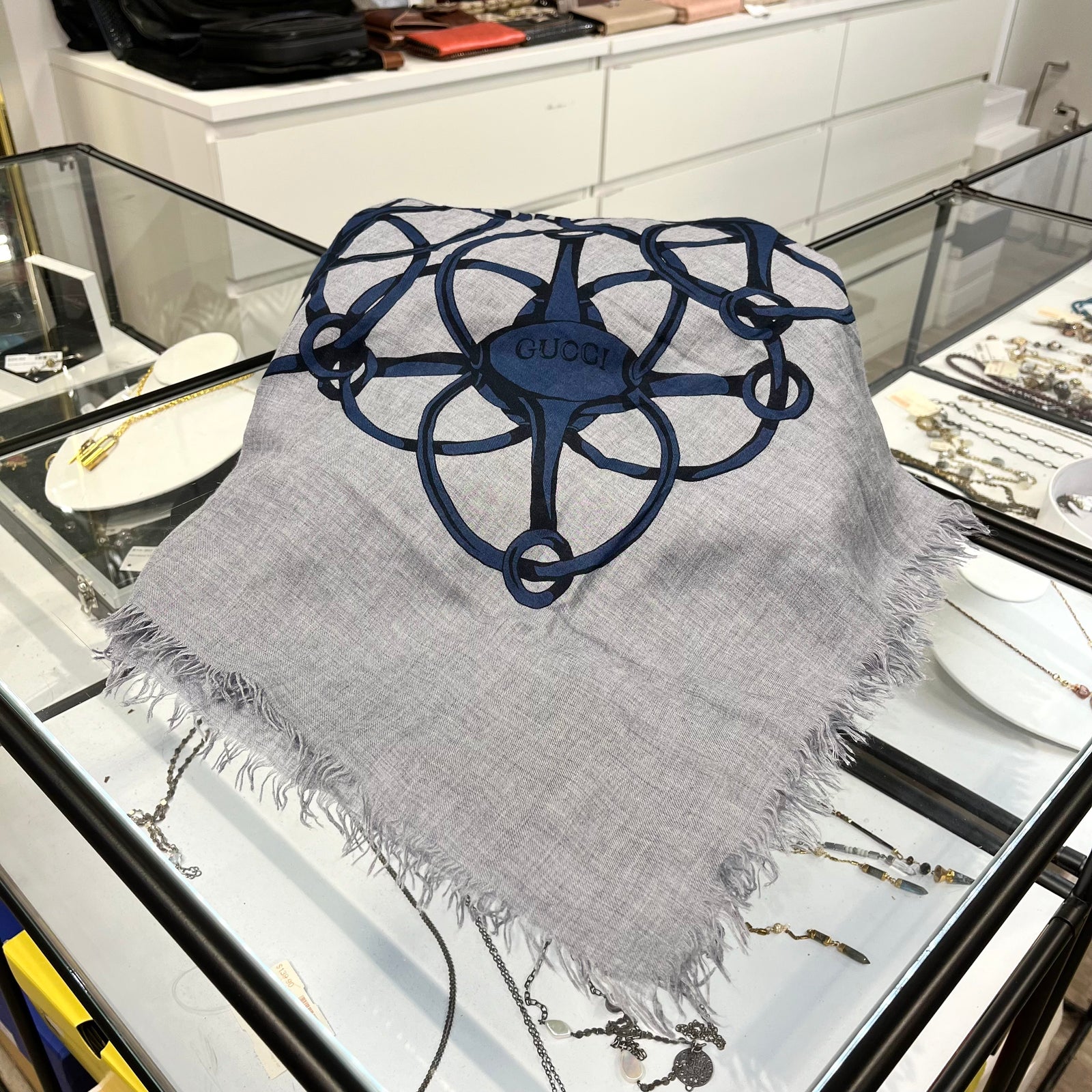 Large Horse Bit Wool Fringe Scarf