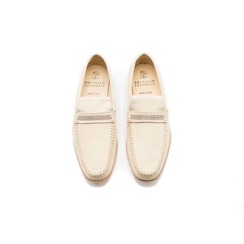 Cream Suede Loafers