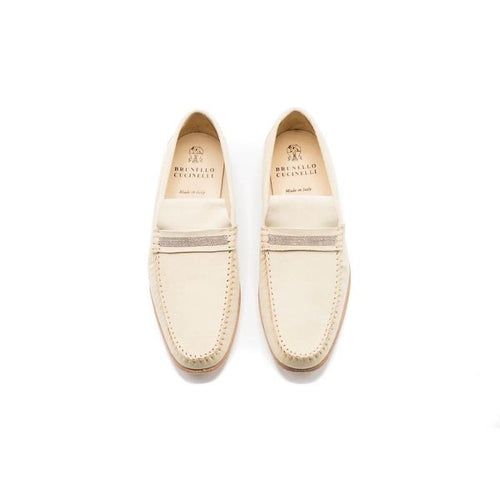 Cream Suede Loafers