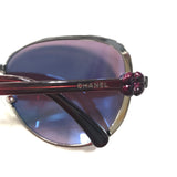 Burgundy Metal Frame Camellia Sunglasses