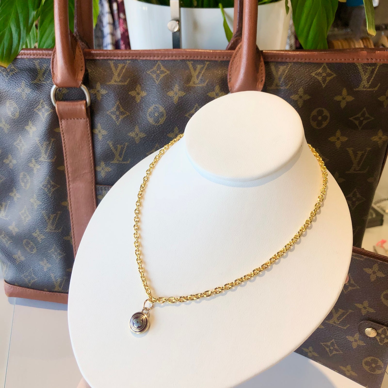 Repurposed Louis Vuitton Pendant Necklace 2