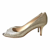 Gold Peep Toe Heels