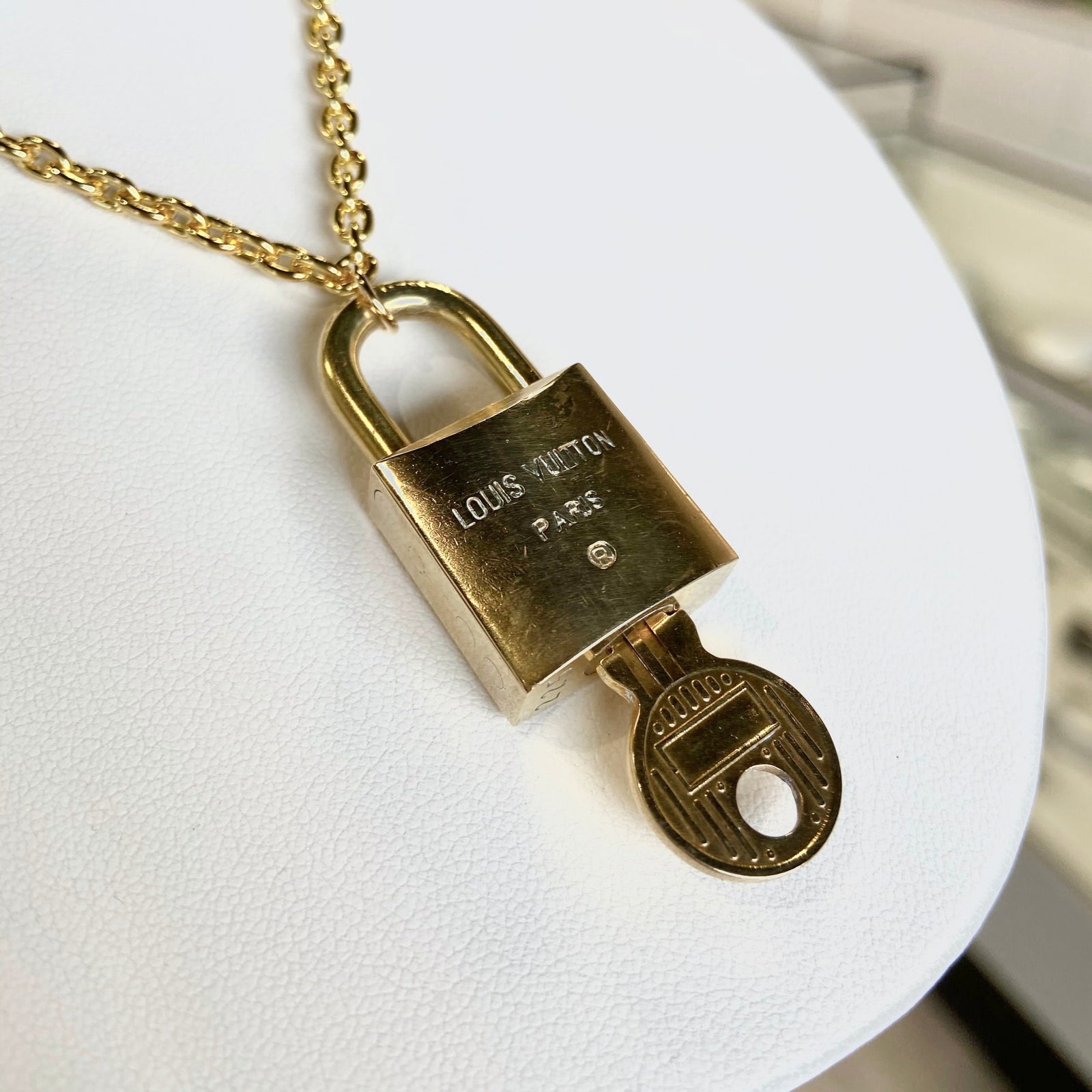 Repurposed Vintage Silver LV Lock Necklace