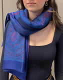 Large Vintage Wool Silk Blend Scarf