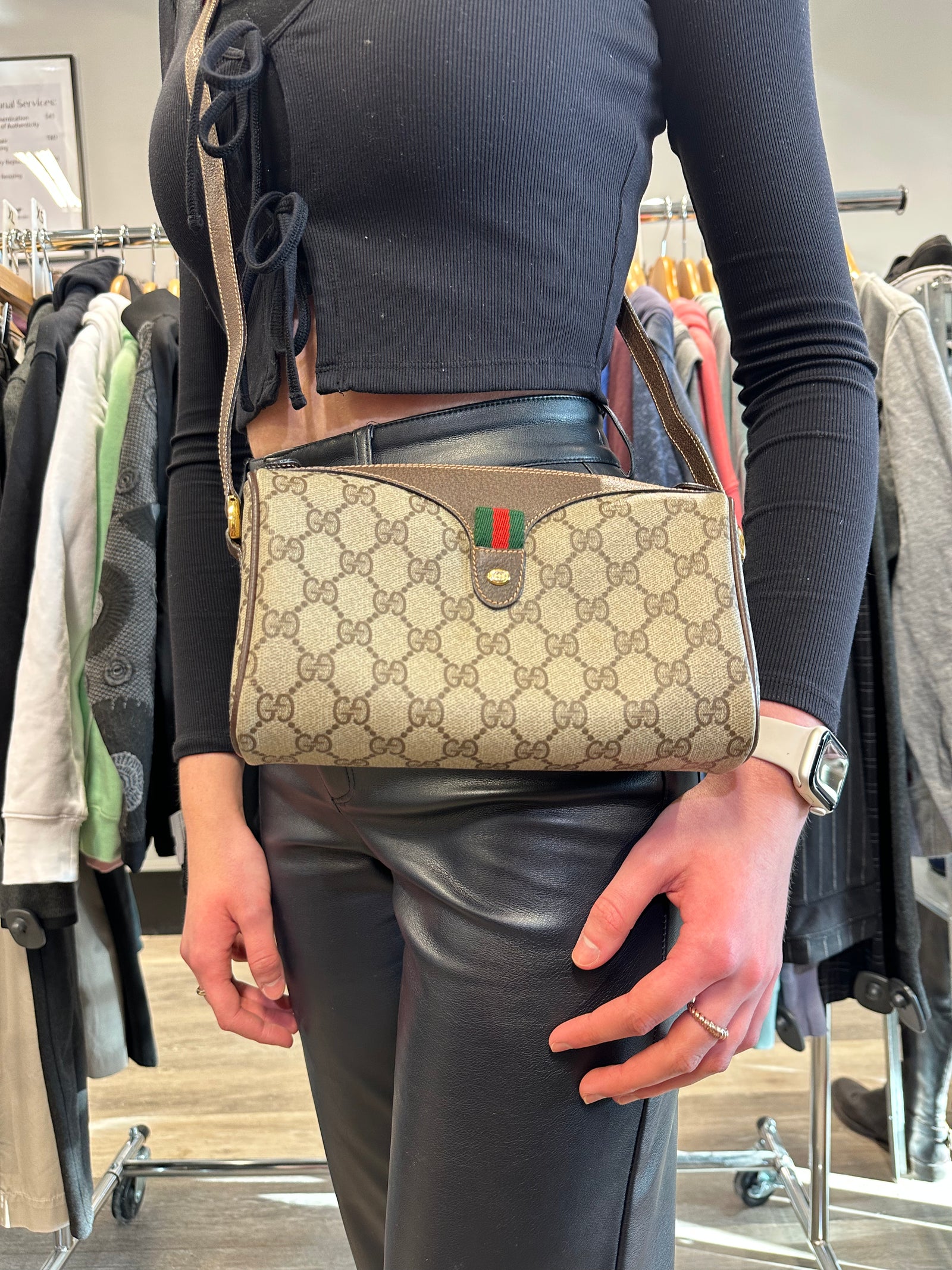 Vintage Ophidia GG Web Crossbody Loom Magpie Boutique