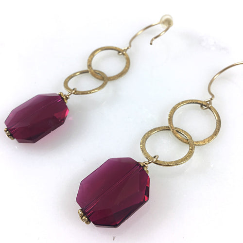 Red Crystal Drop Earrings