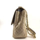 Nude Quilted Leather Shoulder Bag